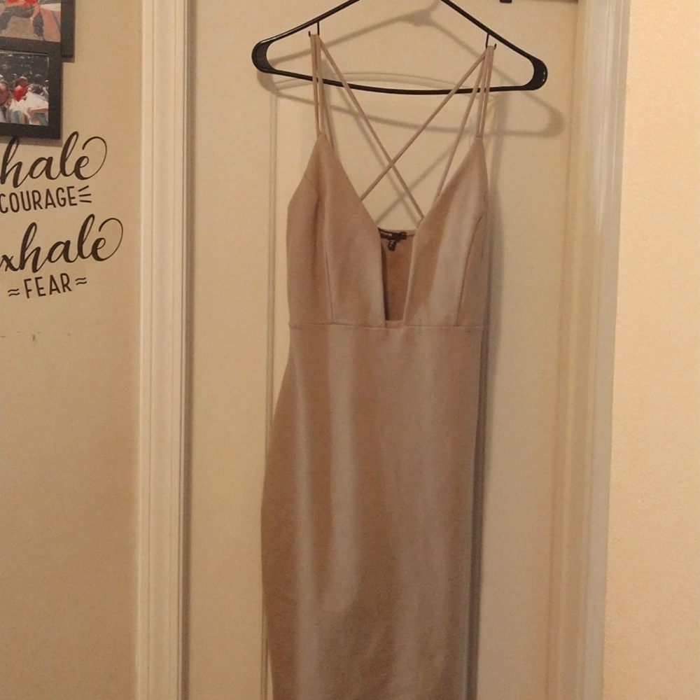 Sexy tan dress